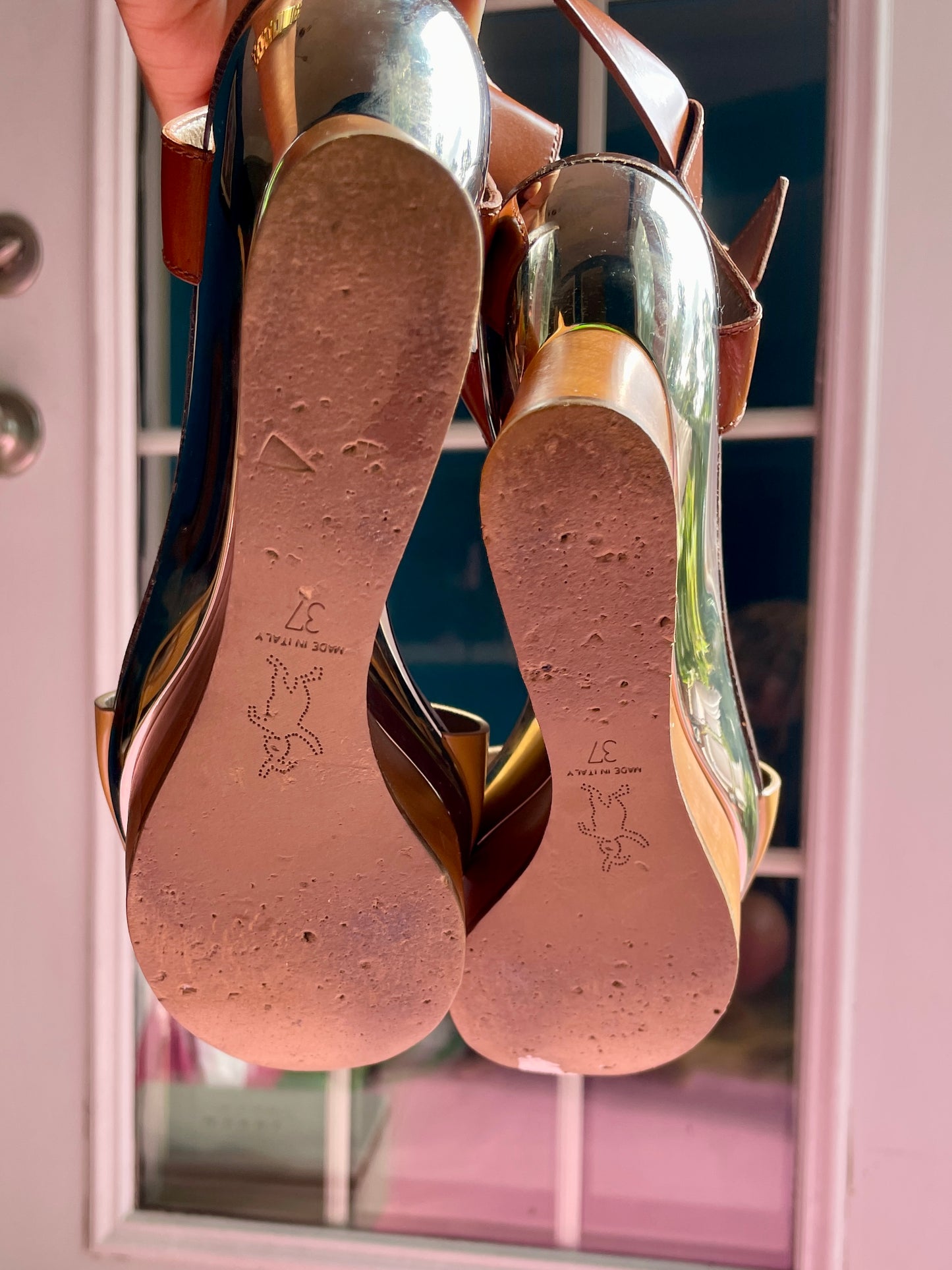Marni Mirror Wood Wedges