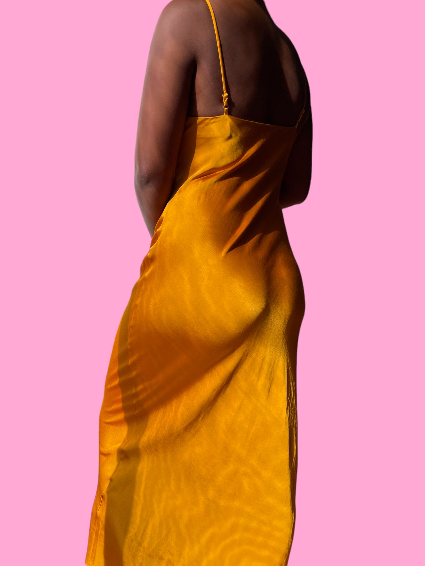 Gold Satin Slip Dress