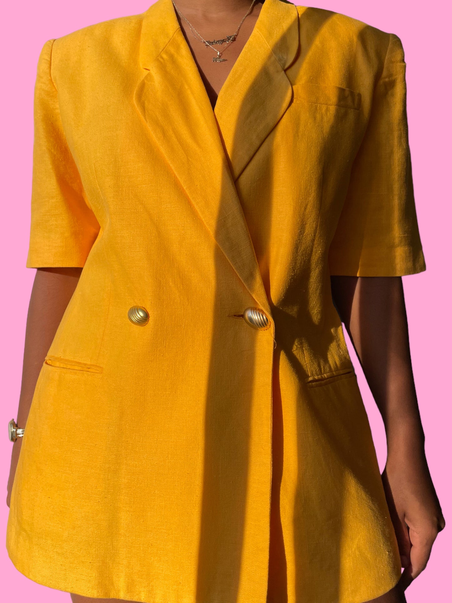 Short Sleeve Blazer Top