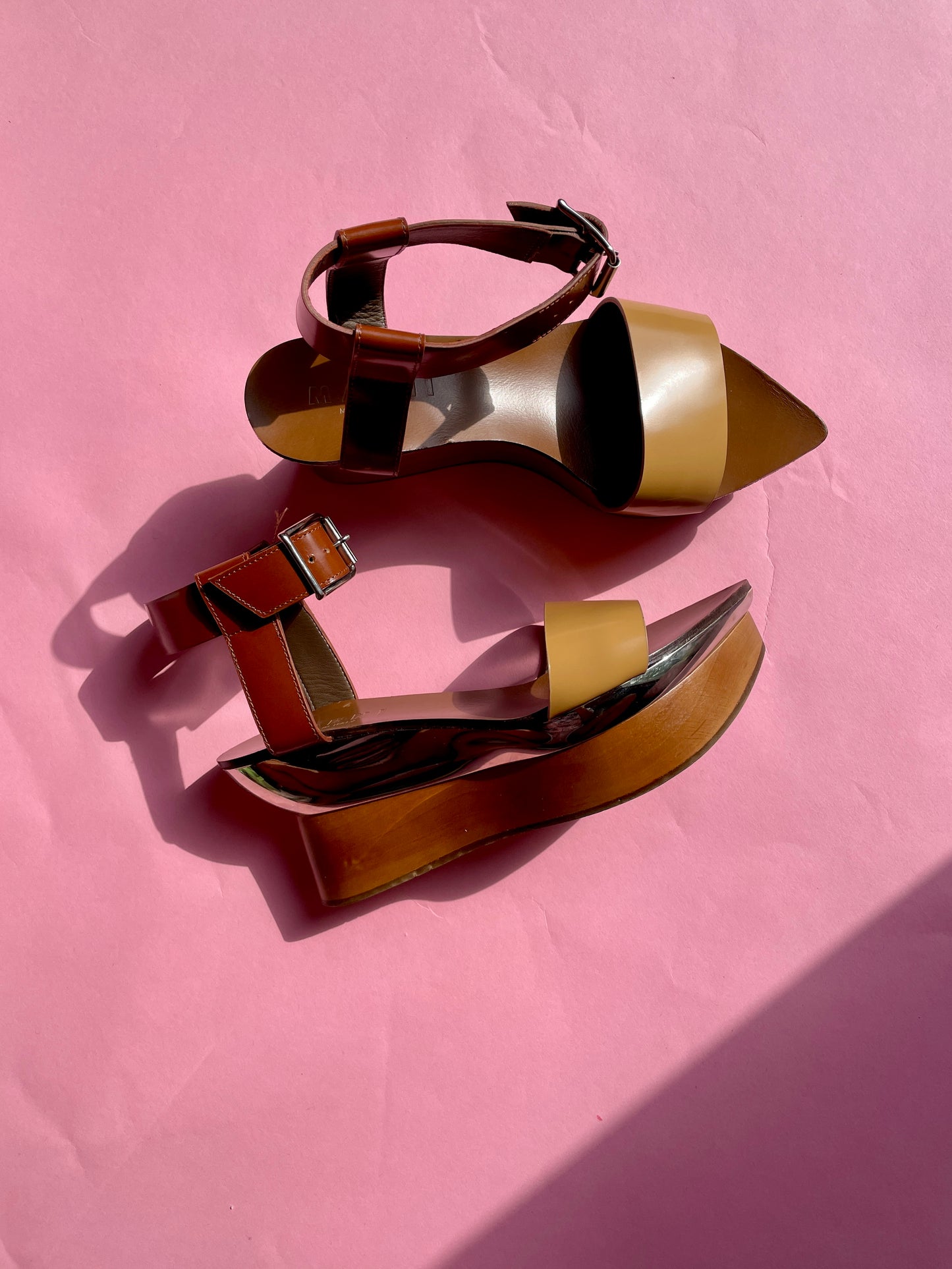 Marni Mirror Wood Wedges