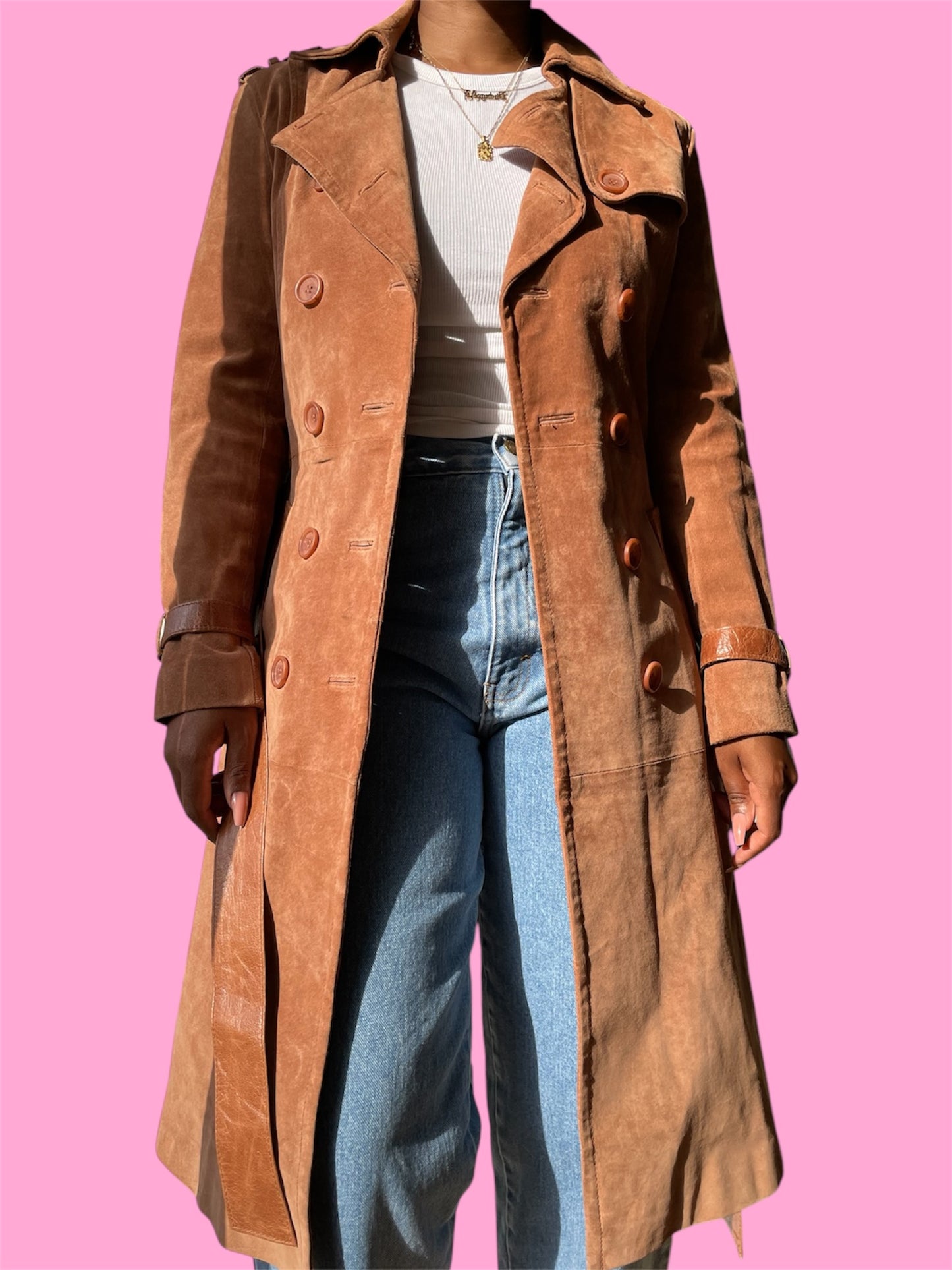 Bebe suede trench coat
