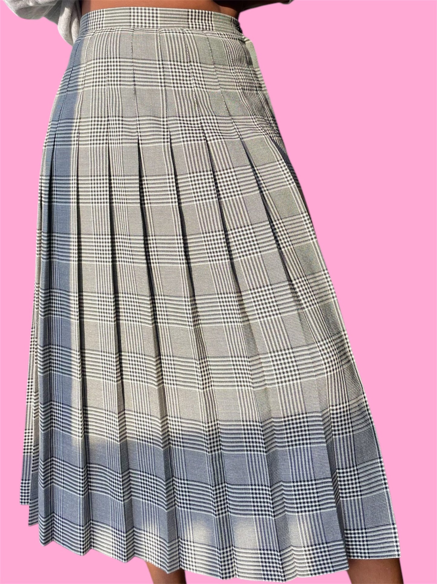 Pleated Plaid Skirt