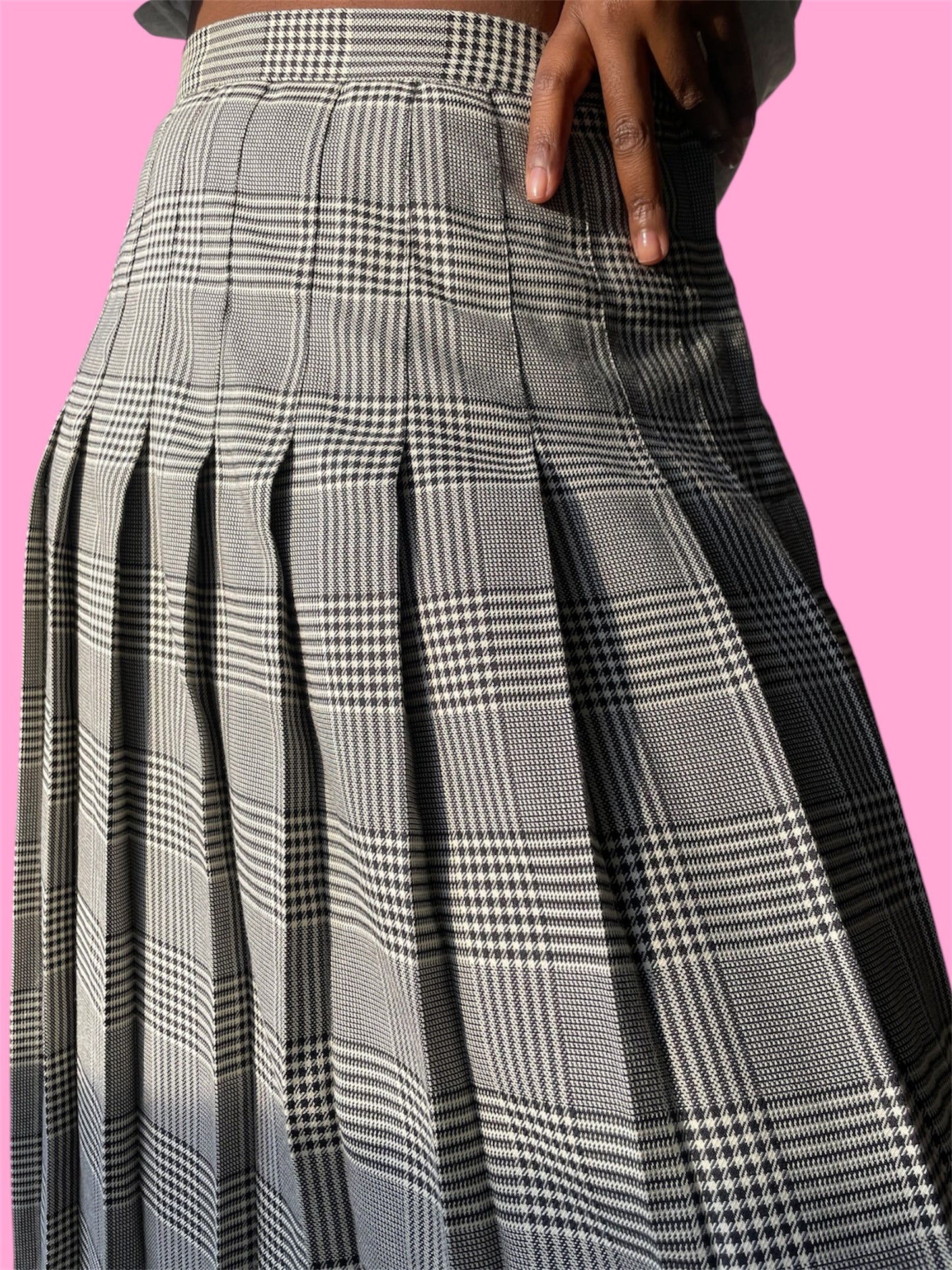 Pleated Plaid Skirt
