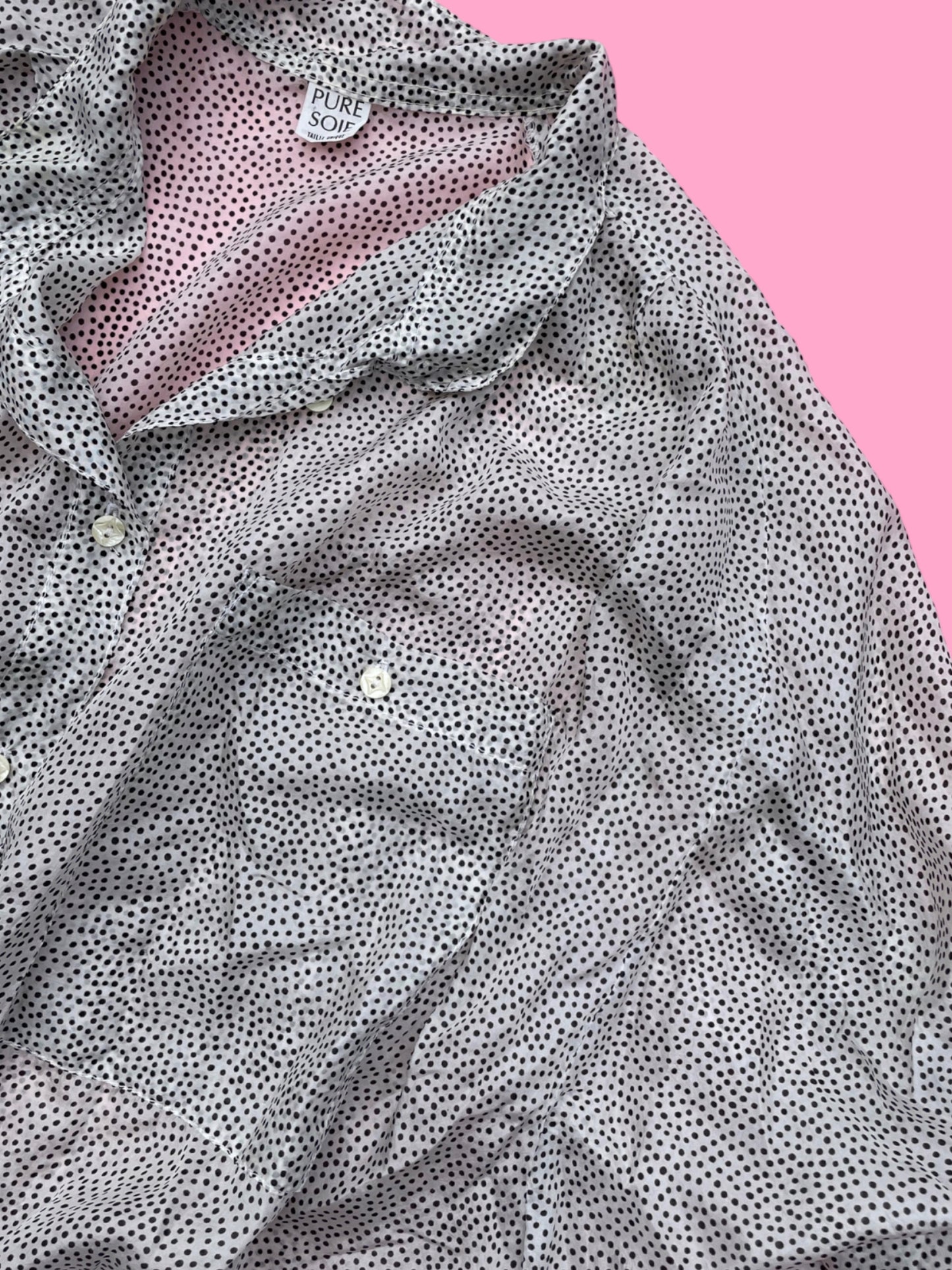 Vintage Polka Dot Silk Top