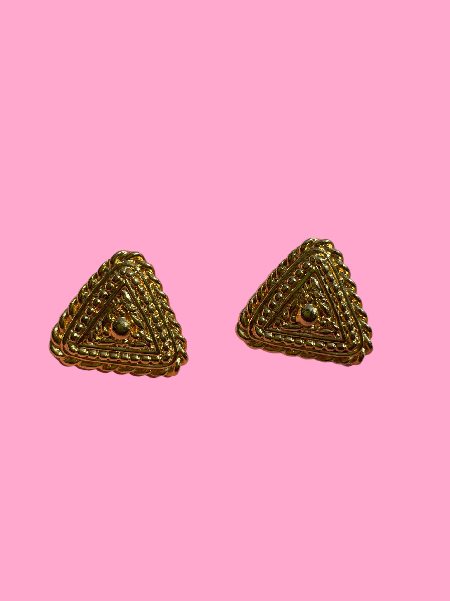 Vintage Gold Triangle Earrings