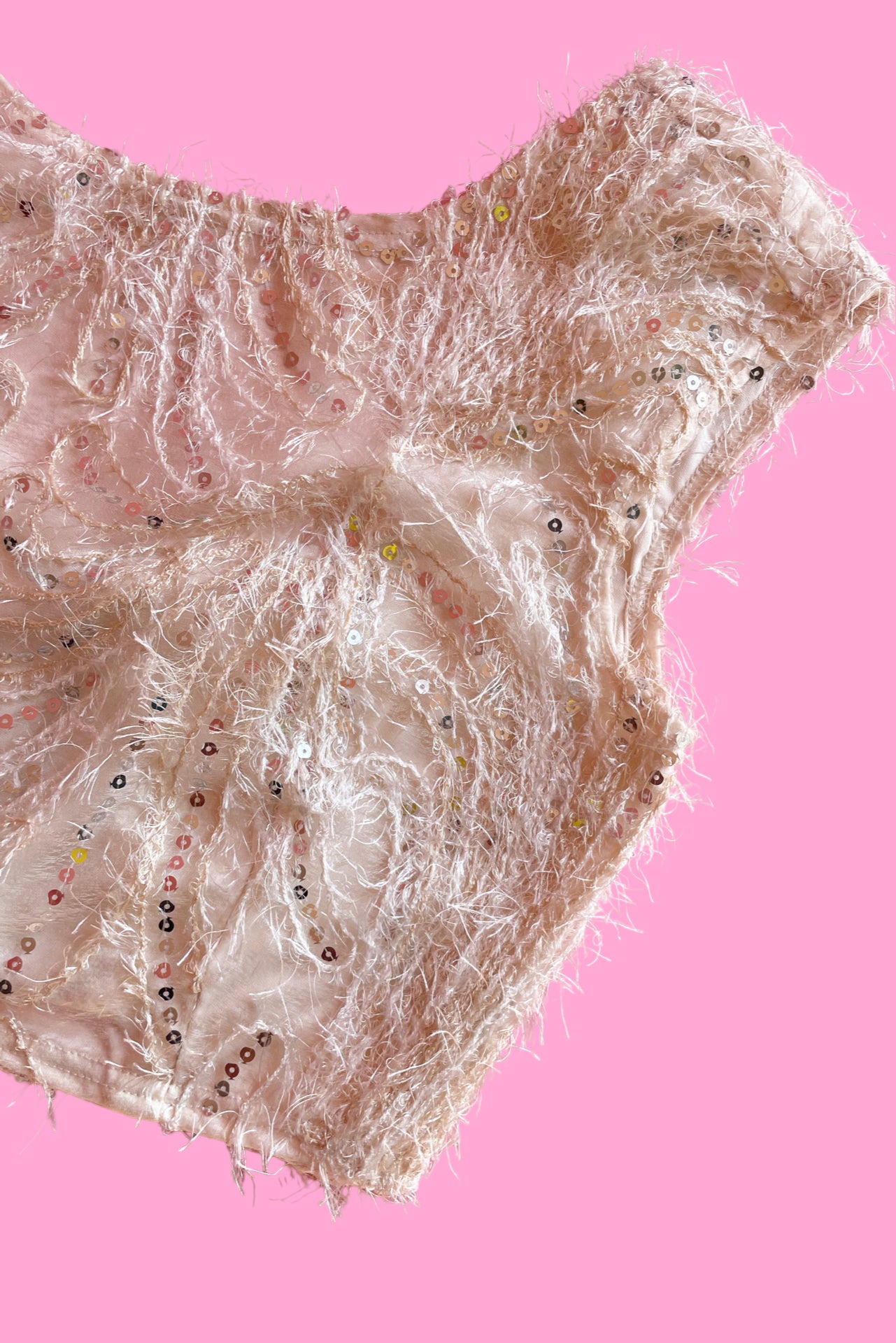 Feather Crop Top
