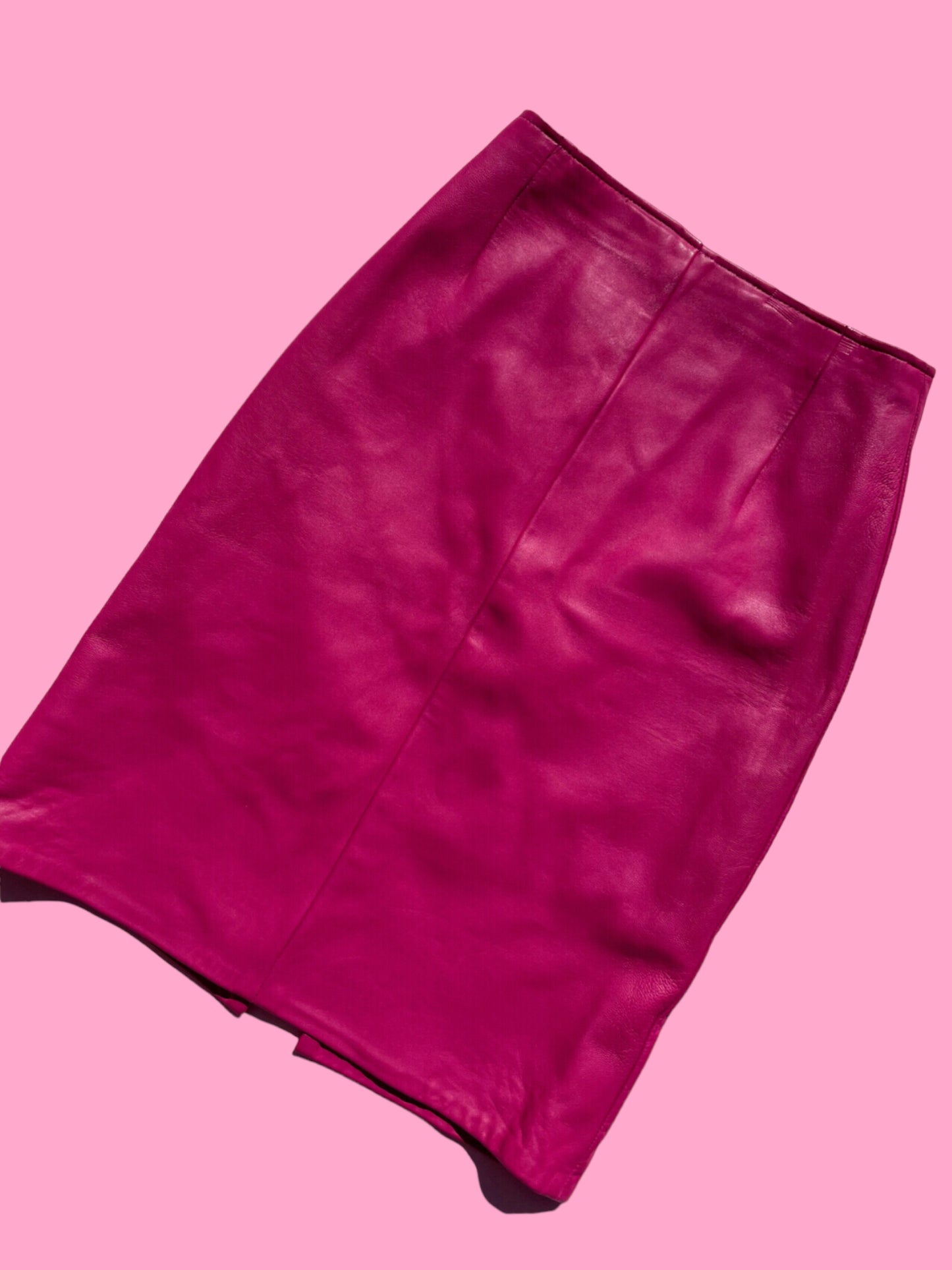 Pink Vintage Leather Skirt