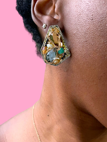 Unique Multi Gem Earrings