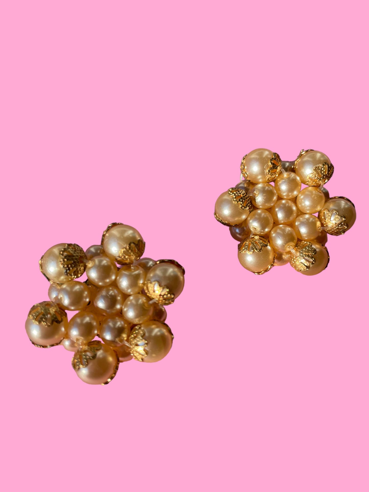 Vintage Pearl Cluster Earrings