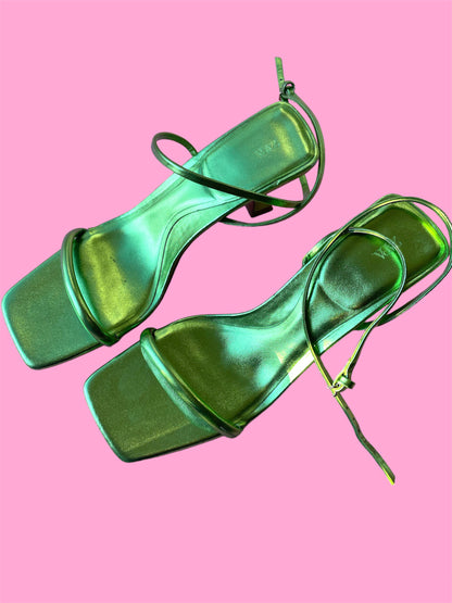 Metallic Green Heels