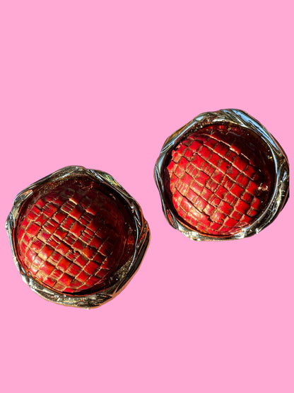 Vintage Textured Circle Earrings