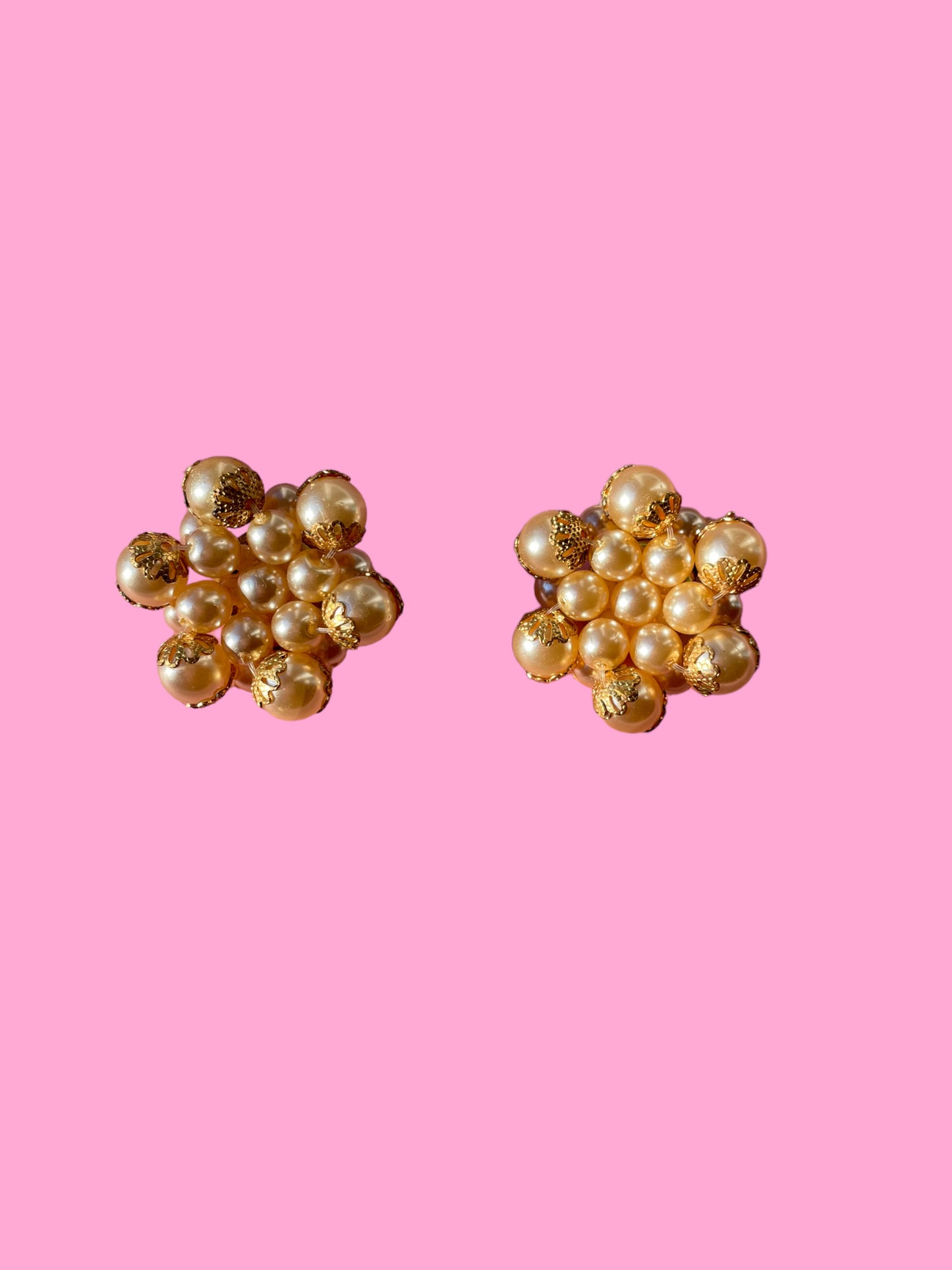 Vintage Pearl Cluster Earrings