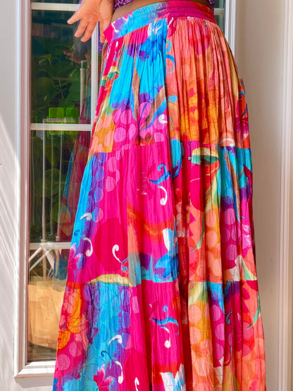 Tropical Floral Y2k Skirt