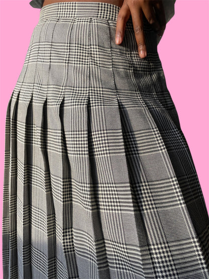 Pleated Plaid Skirt