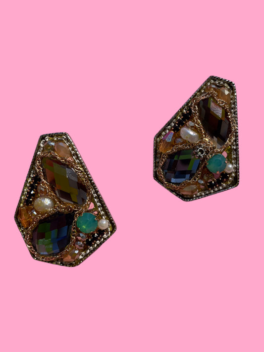 Unique Multi Gem Earrings