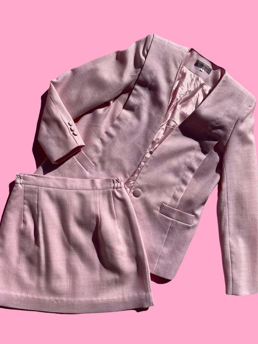 Reworked Vintage Pink Suit Set