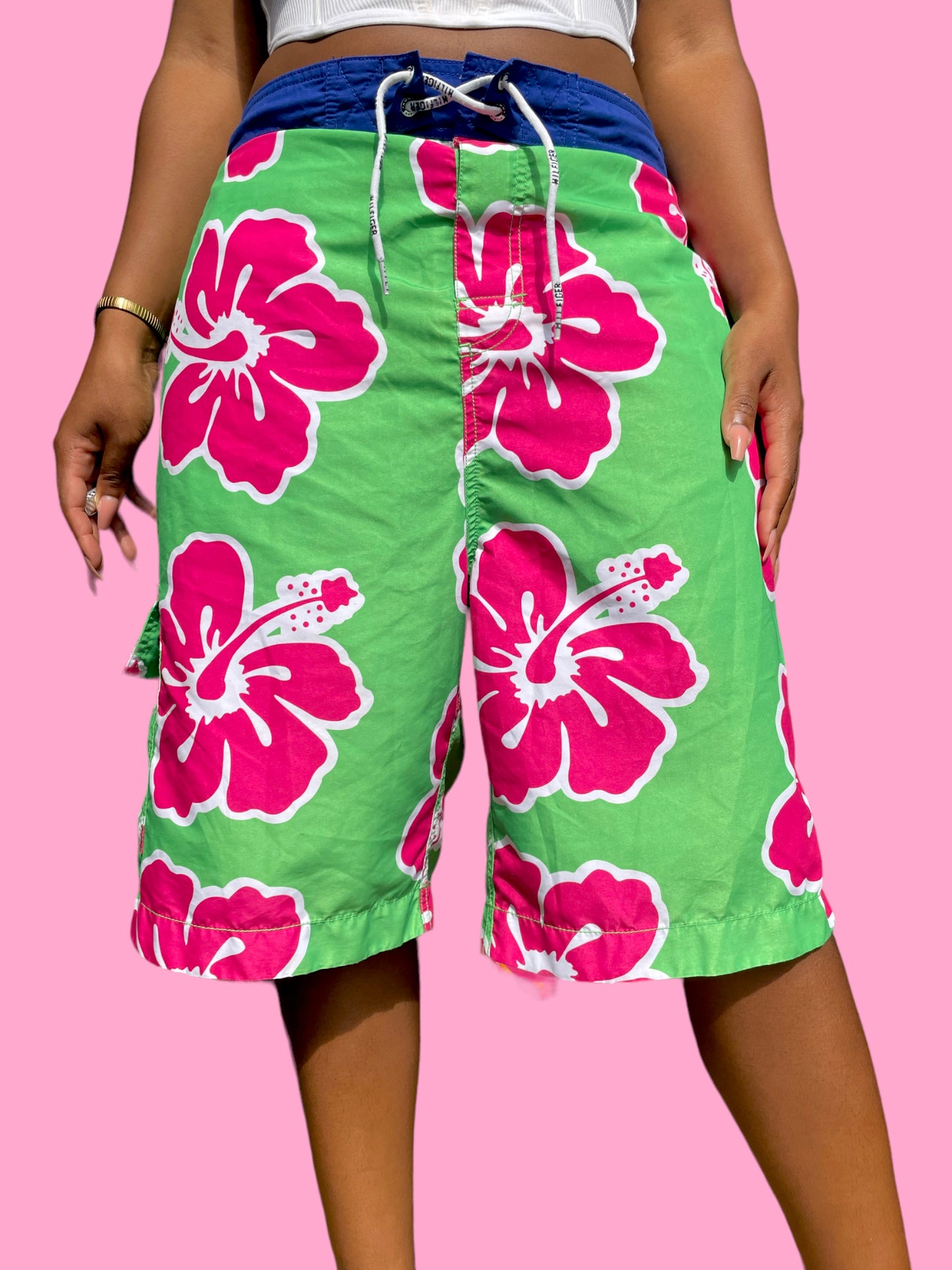 Floral Print Surfer Shorts