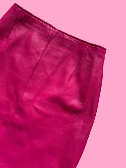 Pink Vintage Leather Skirt