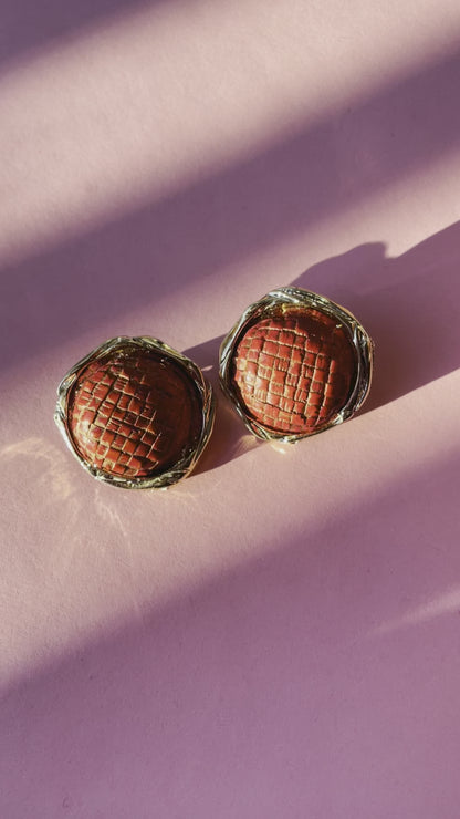 Vintage Textured Circle Earrings