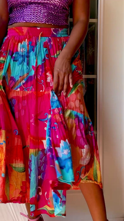 Tropical Floral Y2k Skirt