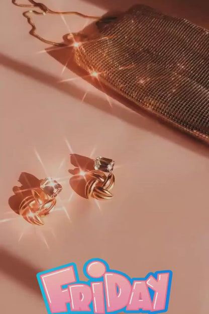 Gold Rhinestone Earrings