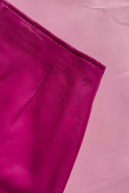 Pink Vintage Leather Skirt